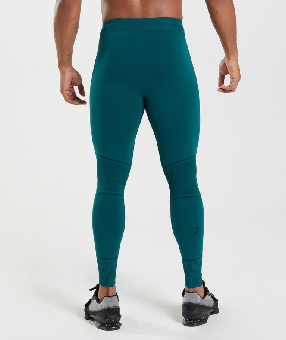 Mallas Gymshark 315 Seamless Hombre Turquesa Negras | CO 3958ZUT